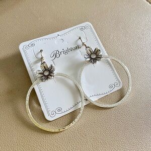 Brighton Metal Petal Hoop French Wire Earrings